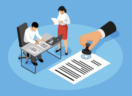 Mesa con documentos legales y sello oficial simbolizando el juicio de amparo.